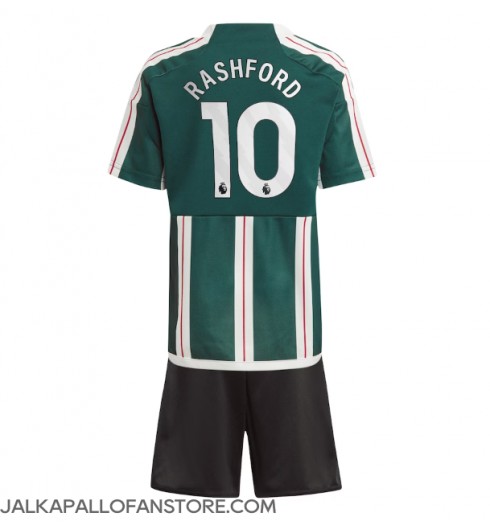 Manchester United Marcus Rashford #10 Vieraspaita Lasten 2023-24 Lyhythihainen (+ shortsit)
